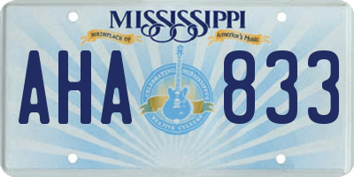 MS license plate AHA833
