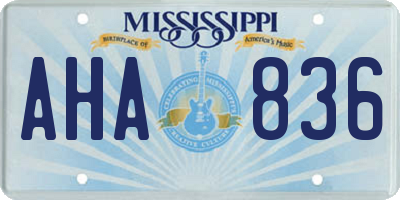 MS license plate AHA836