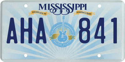 MS license plate AHA841