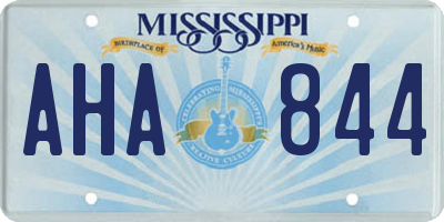 MS license plate AHA844