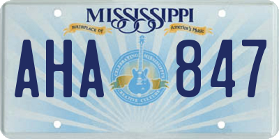 MS license plate AHA847