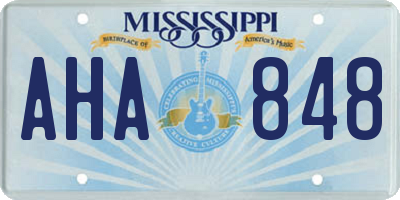 MS license plate AHA848