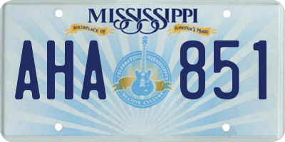 MS license plate AHA851