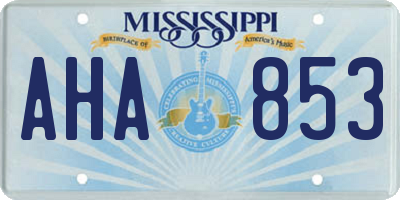 MS license plate AHA853