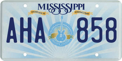 MS license plate AHA858