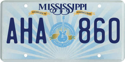 MS license plate AHA860