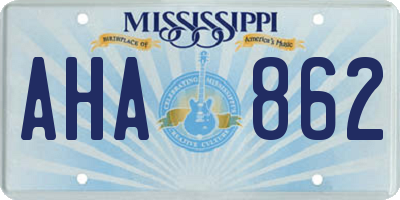 MS license plate AHA862