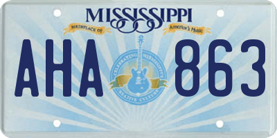 MS license plate AHA863