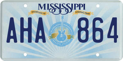 MS license plate AHA864