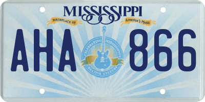 MS license plate AHA866