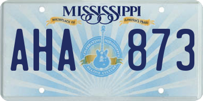MS license plate AHA873