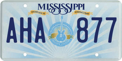MS license plate AHA877