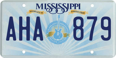 MS license plate AHA879