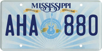 MS license plate AHA880