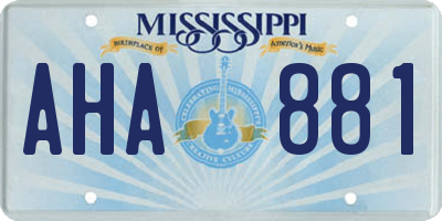 MS license plate AHA881