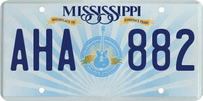 MS license plate AHA882