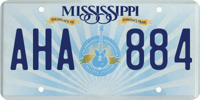 MS license plate AHA884
