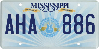 MS license plate AHA886