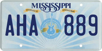 MS license plate AHA889