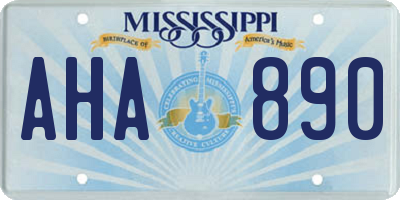 MS license plate AHA890