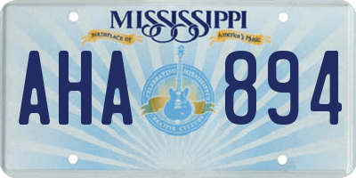 MS license plate AHA894