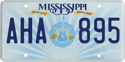 MS license plate AHA895
