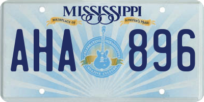 MS license plate AHA896