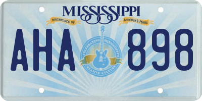 MS license plate AHA898