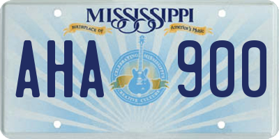MS license plate AHA900