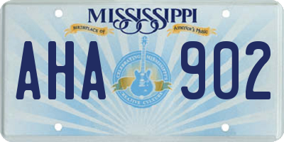 MS license plate AHA902