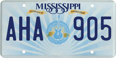 MS license plate AHA905