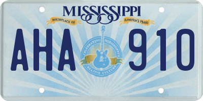 MS license plate AHA910