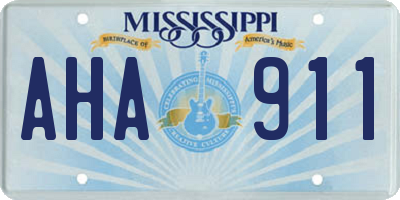 MS license plate AHA911