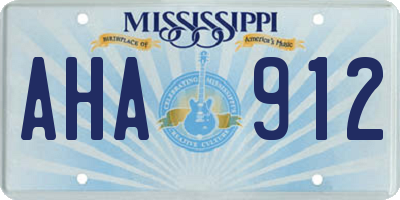MS license plate AHA912