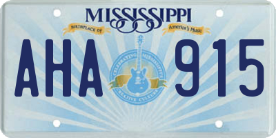 MS license plate AHA915