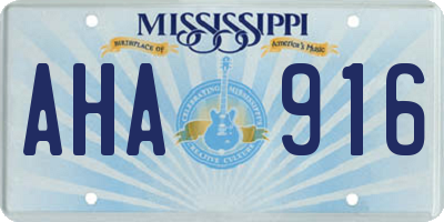 MS license plate AHA916