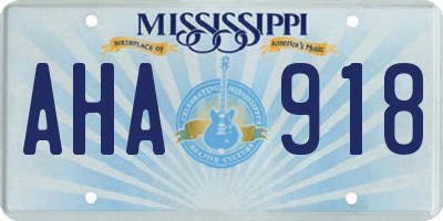 MS license plate AHA918