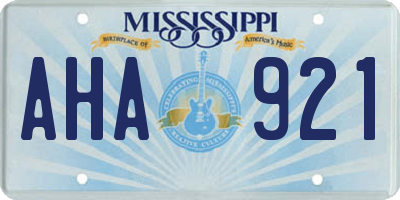 MS license plate AHA921
