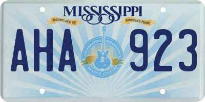 MS license plate AHA923