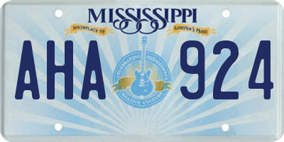 MS license plate AHA924
