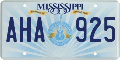 MS license plate AHA925