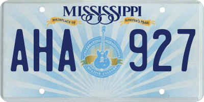 MS license plate AHA927