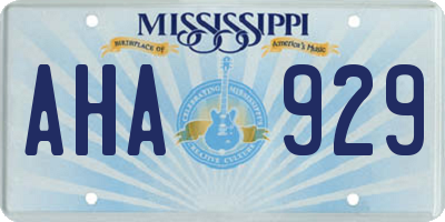 MS license plate AHA929