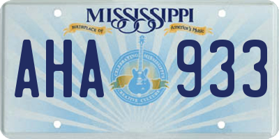 MS license plate AHA933