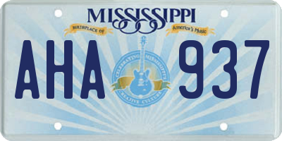 MS license plate AHA937