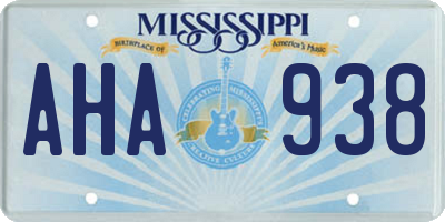 MS license plate AHA938