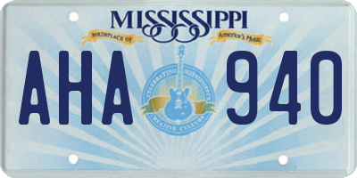 MS license plate AHA940