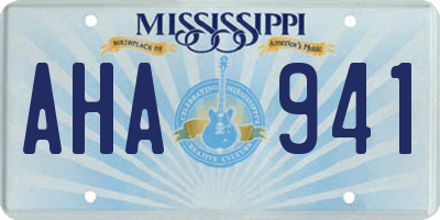 MS license plate AHA941