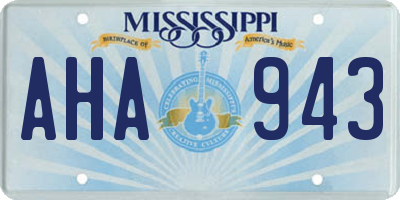 MS license plate AHA943