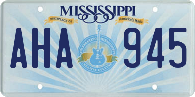 MS license plate AHA945